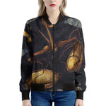Watercolor Libra Zodiac Sign Print Women's Bomber Jacket