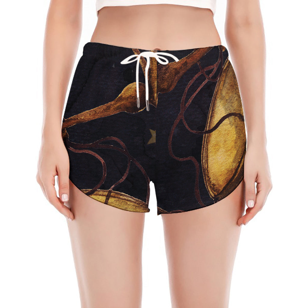 Watercolor Libra Zodiac Sign Print Women's Split Running Shorts