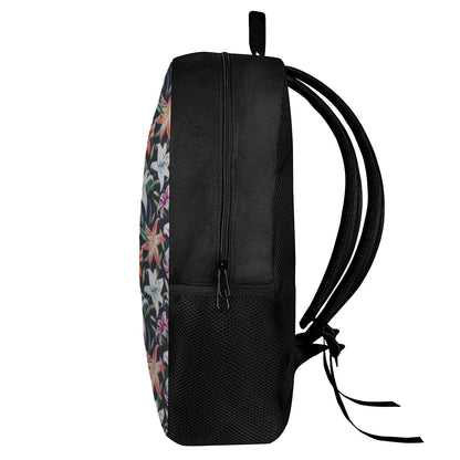 Watercolor Lily Flowers Pattern Print 17 Inch Backpack