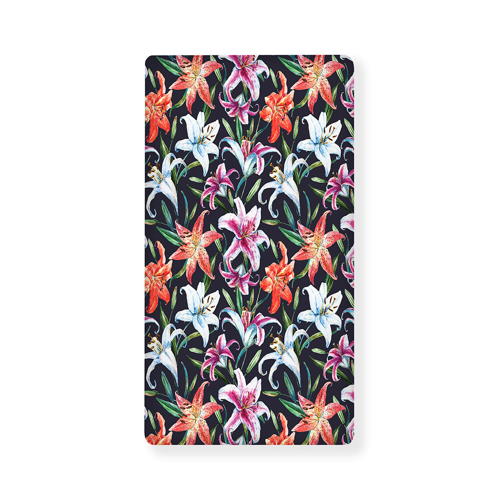 Watercolor Lily Flowers Pattern Print Baby Crib Sheet