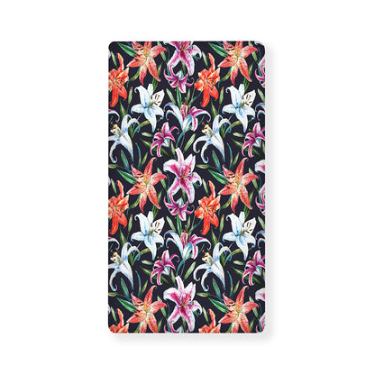 Watercolor Lily Flowers Pattern Print Baby Crib Sheet