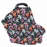 Watercolor Lily Flowers Pattern Print Baby Seat Cover