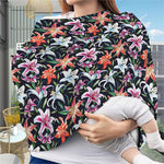 Watercolor Lily Flowers Pattern Print Baby Seat Cover