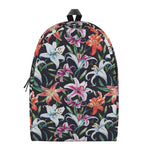 Watercolor Lily Flowers Pattern Print Backpack