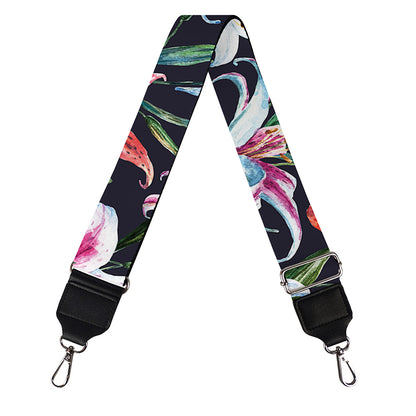 Watercolor Lily Flowers Pattern Print Bag Strap