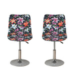 Watercolor Lily Flowers Pattern Print Bar Stool Covers