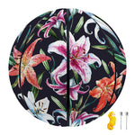 Watercolor Lily Flowers Pattern Print Basketball
