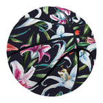 Watercolor Lily Flowers Pattern Print Basketball