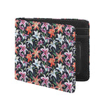 Watercolor Lily Flowers Pattern Print Bifold Wallet
