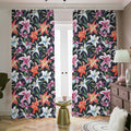 Watercolor Lily Flowers Pattern Print Dimout Pencil Pleat Curtains