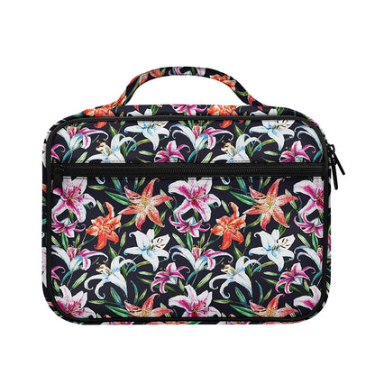 Watercolor Lily Flowers Pattern Print Briefcase Bible Bag