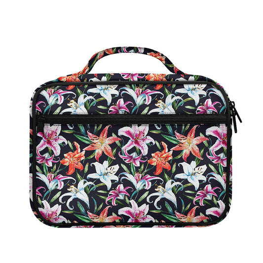 Watercolor Lily Flowers Pattern Print Briefcase Bible Bag