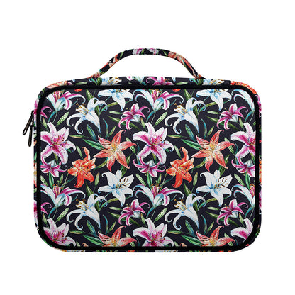 Watercolor Lily Flowers Pattern Print Briefcase Bible Bag