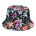 Watercolor Lily Flowers Pattern Print Bucket Hat