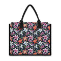 Watercolor Lily Flowers Pattern Print Canvas Tote Bag