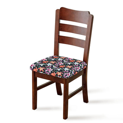 Watercolor Lily Flowers Pattern Print Chair Cushion Cover