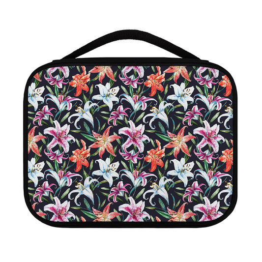 Watercolor Lily Flowers Pattern Print Classic Bible Case