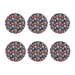 Watercolor Lily Flowers Pattern Print Coaster Set