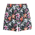 Watercolor Lily Flowers Pattern Print Cotton Shorts