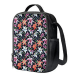 Watercolor Lily Flowers Pattern Print Crossbody Lunch Bag