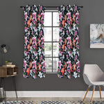 Watercolor Lily Flowers Pattern Print Curtain