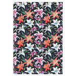 Watercolor Lily Flowers Pattern Print Curtain