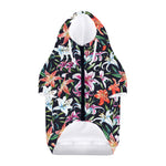Watercolor Lily Flowers Pattern Print Dog Zip Up Hoodie