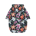 Watercolor Lily Flowers Pattern Print Dog Zip Up Hoodie