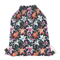 Watercolor Lily Flowers Pattern Print Drawstring Bag