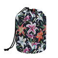 Watercolor Lily Flowers Pattern Print Drawstring Makeup Bag