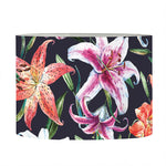 Watercolor Lily Flowers Pattern Print Drum Lamp Shade
