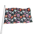 Watercolor Lily Flowers Pattern Print Flag