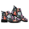 Watercolor Lily Flowers Pattern Print Flat Ankle Boots