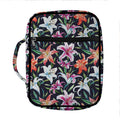 Watercolor Lily Flowers Pattern Print Front Pocket Bible Bag