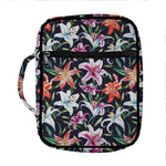 Watercolor Lily Flowers Pattern Print Front Pocket Bible Bag