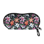 Watercolor Lily Flowers Pattern Print Glasses Case