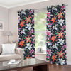 Watercolor Lily Flowers Pattern Print Grommet Curtains