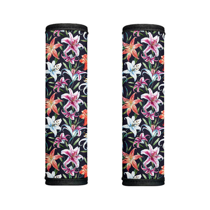 Watercolor Lily Flowers Pattern Print Handle Covers
