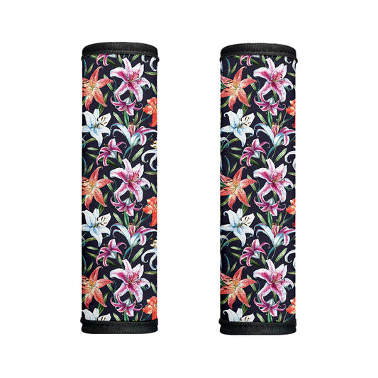 Watercolor Lily Flowers Pattern Print Handle Covers