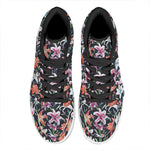 Watercolor Lily Flowers Pattern Print High Top Leather Sneakers