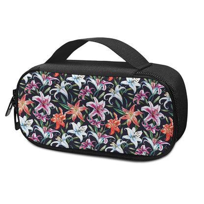 Watercolor Lily Flowers Pattern Print Insulin Cooler Travel Case