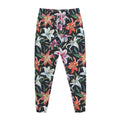 Watercolor Lily Flowers Pattern Print Jogger Pants