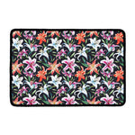 Watercolor Lily Flowers Pattern Print Kitchen Mat