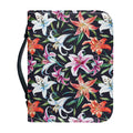 Watercolor Lily Flowers Pattern Print Leather Bible Cover