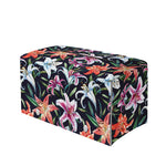 Watercolor Lily Flowers Pattern Print Leather Tissue Box Cover