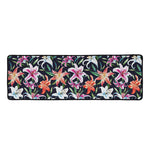 Watercolor Lily Flowers Pattern Print Long Kitchen Mat