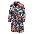Watercolor Lily Flowers Pattern Print Men's Bathrobe