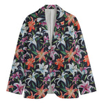 Watercolor Lily Flowers Pattern Print Men's Blazer