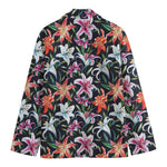 Watercolor Lily Flowers Pattern Print Men's Blazer
