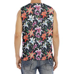 Watercolor Lily Flowers Pattern Print Men's Fitness Tank Top